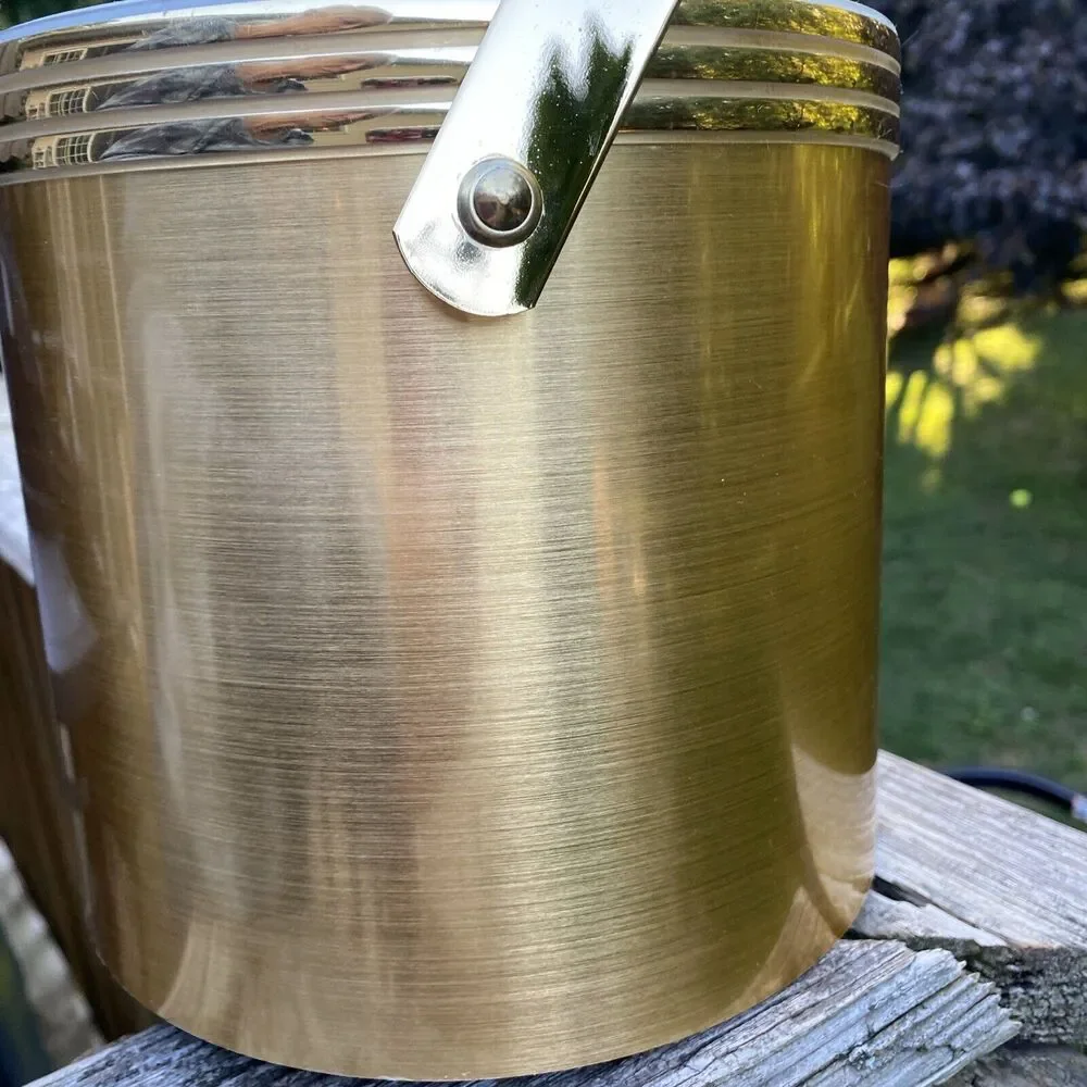Mid century Modern gold tone Ice Bucket
